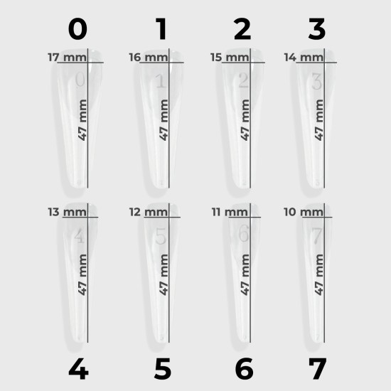 Mystic Nails Reverse Tip – Amande Russe smile line (150 pcs/boîte) – Image 2