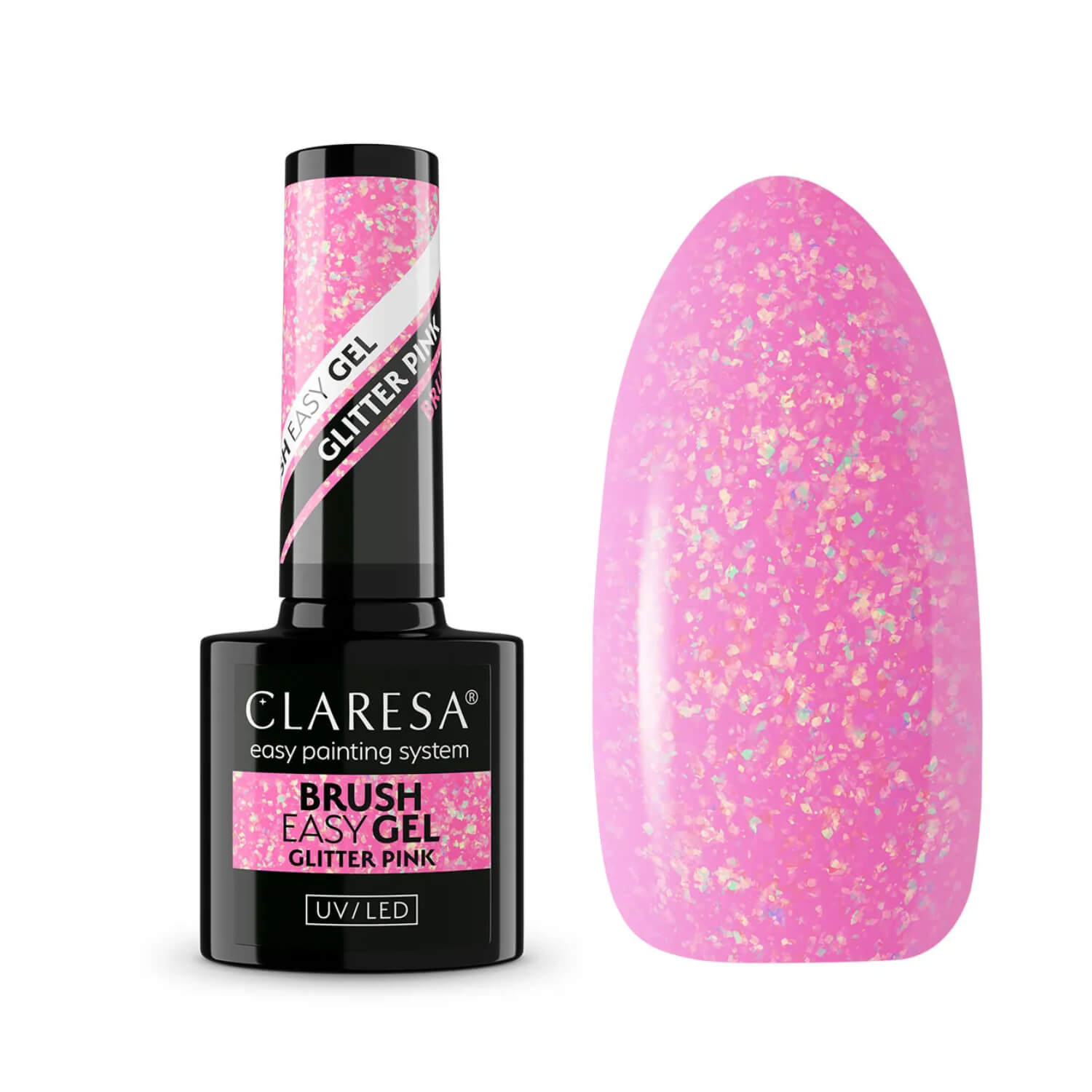 Brush Easy Gel Pink Glitter 5ml