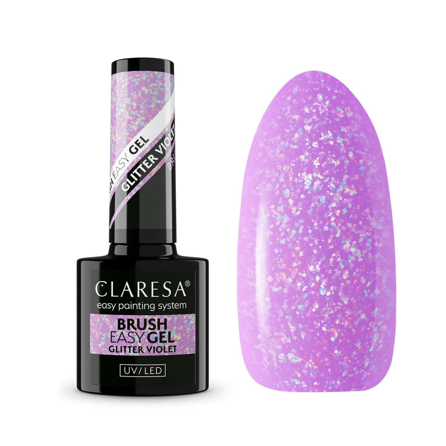 Brush Easy Gel Violet Glitter 5ml